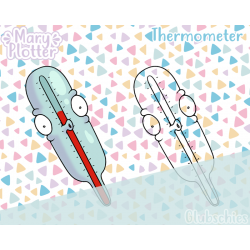 Thermometer Digital Stamp