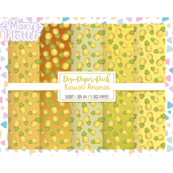 Kawaii Ananas Digital Paper